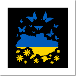 Stand with Ukraine butterflies Posters and Art